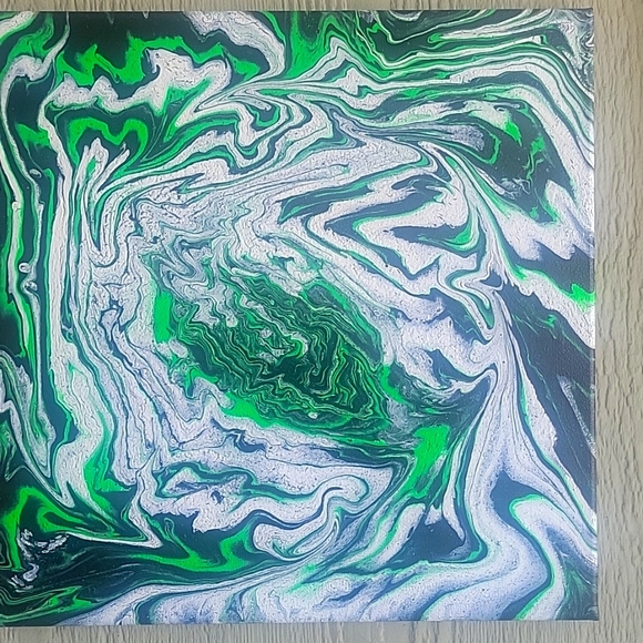 Handcrafted 14x14 Psychedelic  Pour Painting!🍄🫗🖼 - Picture 1 of 3